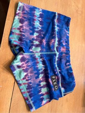 Fleo Kids Tie-Dye Blue & Teal Athletic Shorts